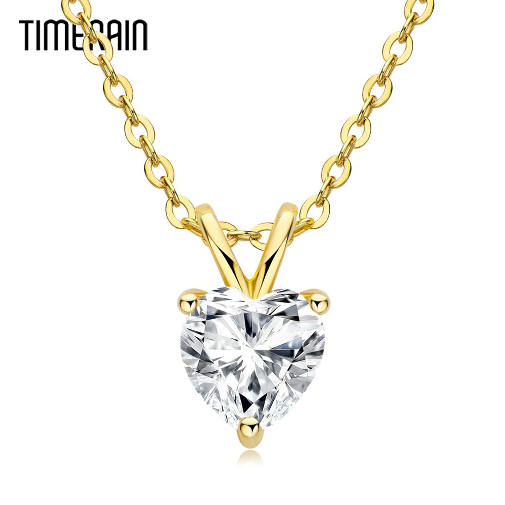 

1CT Heart Moissanite Pendant Necklace for Women 925 Sterling Silver 6.5MM Diamond Necklaces Party Wedding Bridal Fine Jewelry