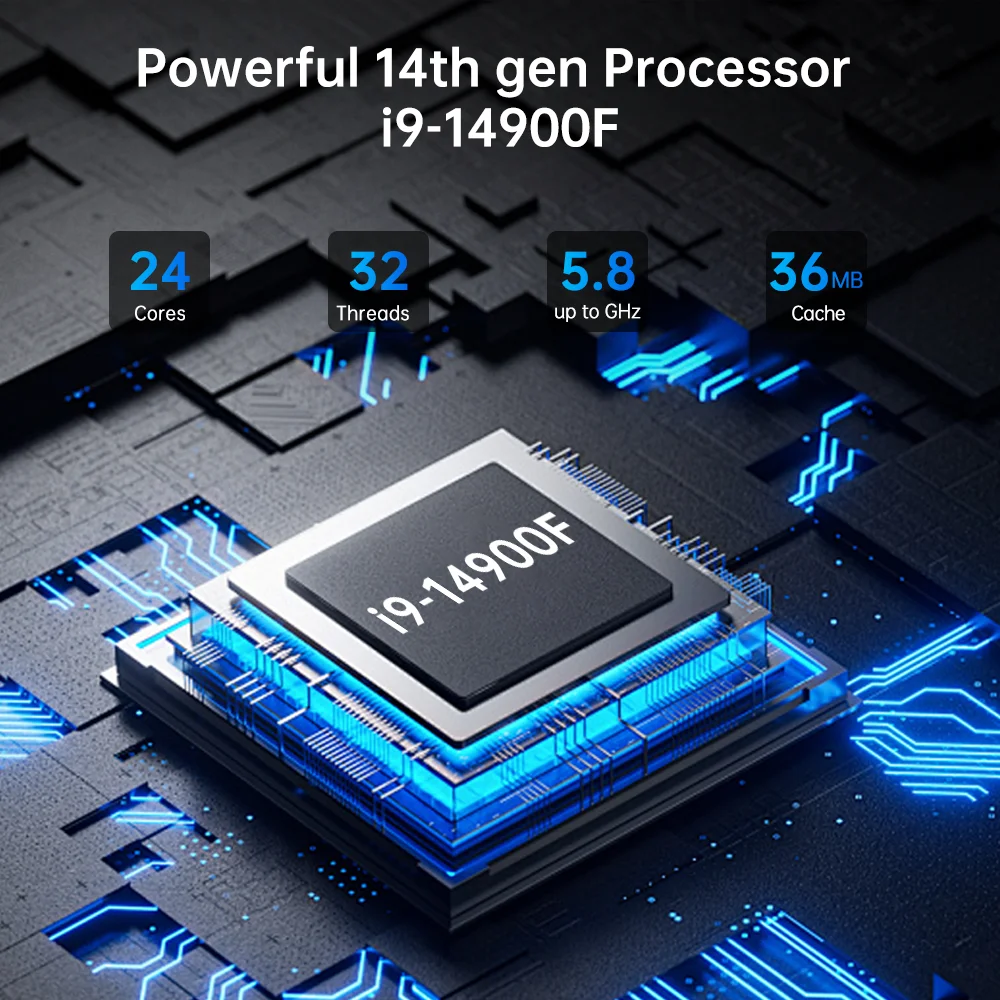 Msecore การ์ด MV300 i9-14900F Intel Core Nvidia RTX4070 12g สำหรับเล่นเกม DDR5 NVMe โต๊ะสำนักงานคอมพิวเตอร์8K HD BT5.3