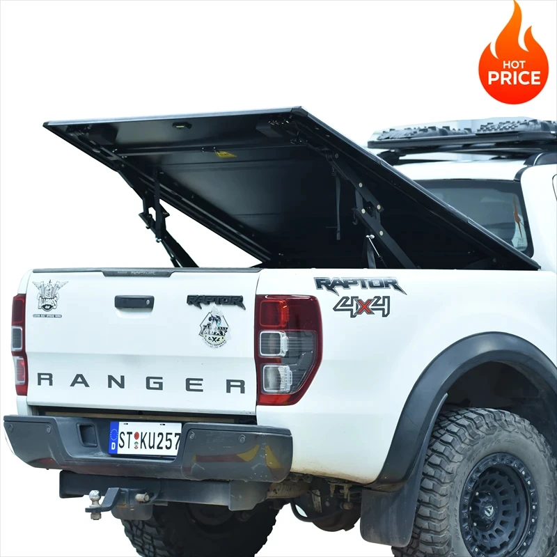 Factory Hot Selling Expand Space! Hard Lift-up Tri-fold Bed Cover for  F150/Ranger XLT/Raptor/Wildtrak |  Accessories | Limited