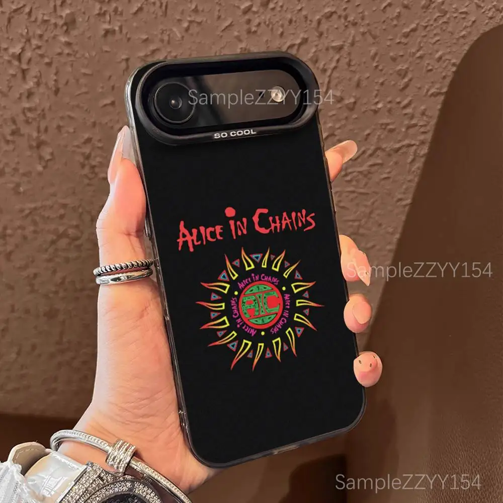 Band A-Alice in Chains Phone Case For iPhone 17,16,15,14,13,12,X,8,Pro,Max,Plus,E,SE4,Air,Mini Black IMD Matte