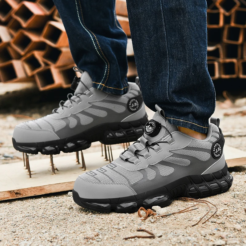 2025 أحذية أمان بإبزيم دوار للرجال أحذية عمل مضادة للصدمات ومضادة للاختراق أحذية رياضية للرجال أحذية أمان احترافية