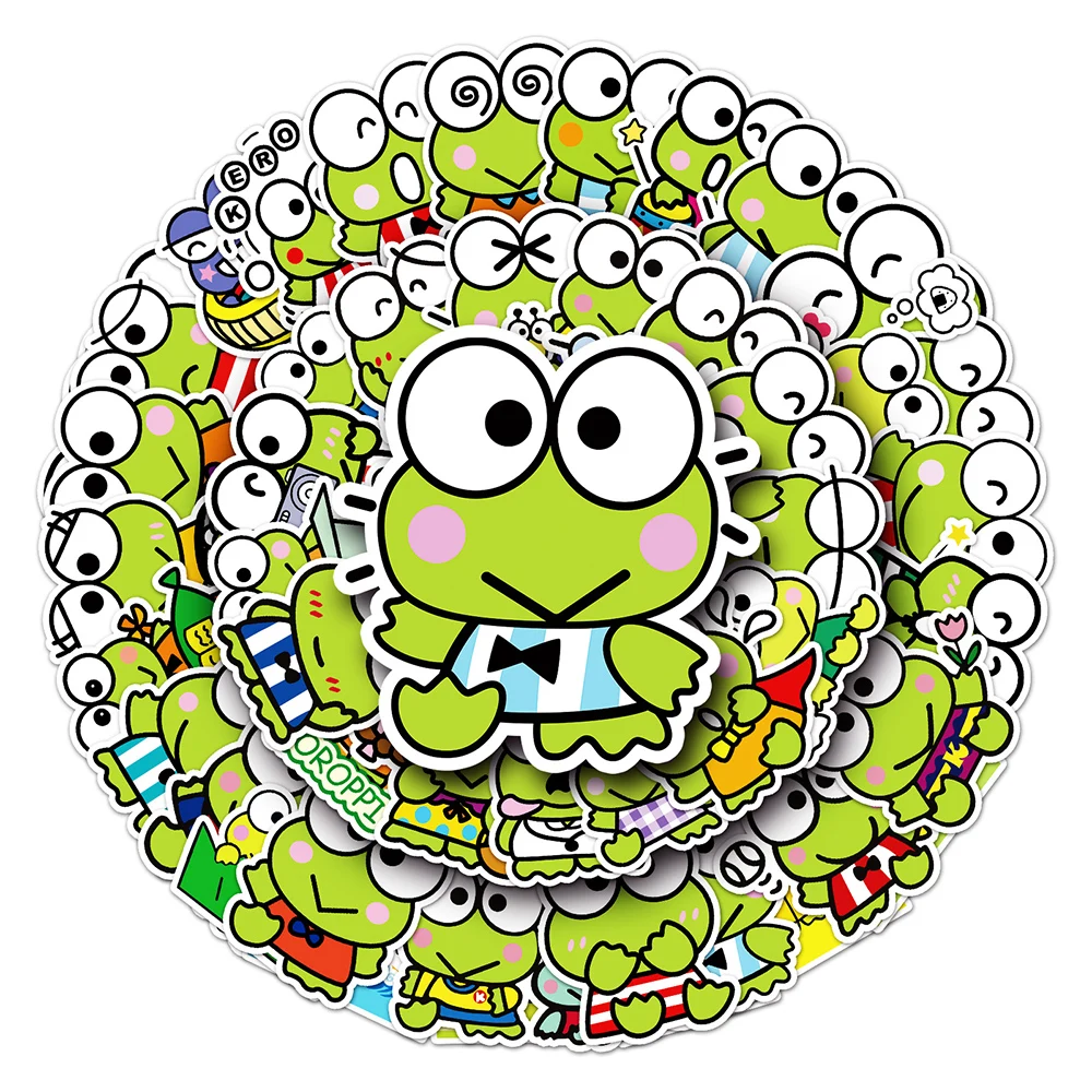 10/30/50pcs Cute Sanrio Kero Kero Keroppi Stickers Decals DIY Diary Scrapbook Laptop Phone Graffiti Sticker Kids Classics Toys