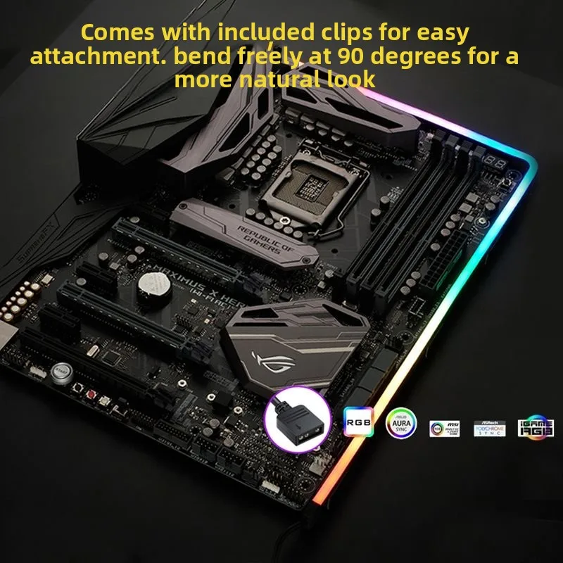ARGB Motherboard PC Case Decoration 5V LED Strip - RGB Phantom Sync with Screen, AURA Sync Compatible 3Pin LED Strip