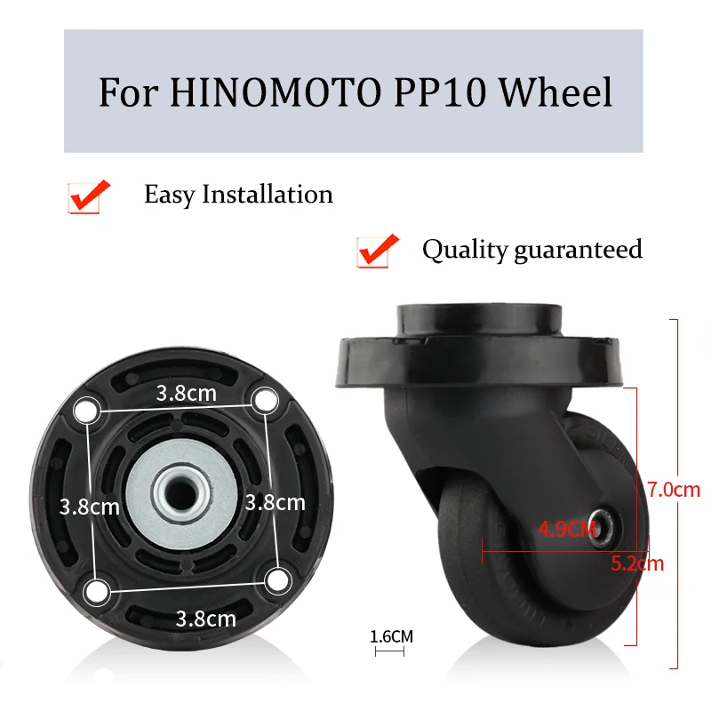 

Suitable For HINOMOTO PP10 Universal Wheel Trolley Case Wheel Replacement Luggage Pulley Sliding Casters wear-resistant Repair