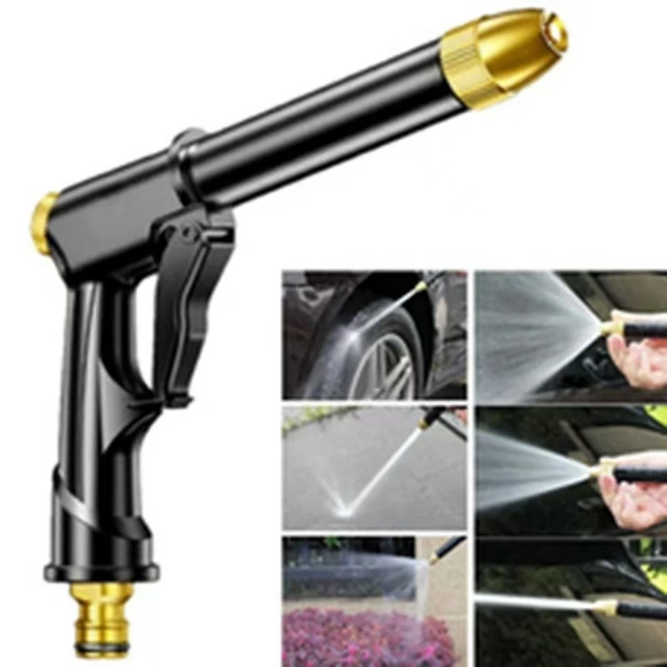 Automobile High-pressure Car Wash Water Gun, New Copper-plated Nozzle, Thickened Long Rod, Family Car Dual-purpose High-pressure 