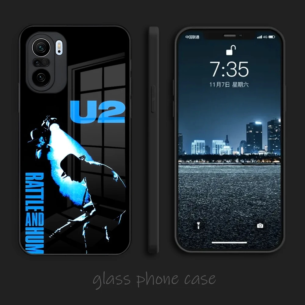 U-U2 Pop B-Band funda de teléfono para Redmi 13c 12 12c 13 Note 13 Pro Plus 11 12 Pro 10 11s 12s funda de vidrio templado