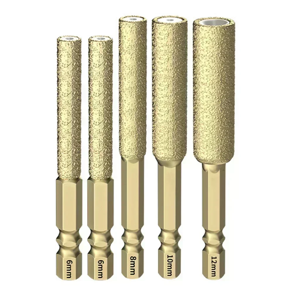 

Brazed Diamond Drill Bit with Hex Shank for Dry Drilling Tiles Granite Marble Concrete Featuring Wax Core Cooling