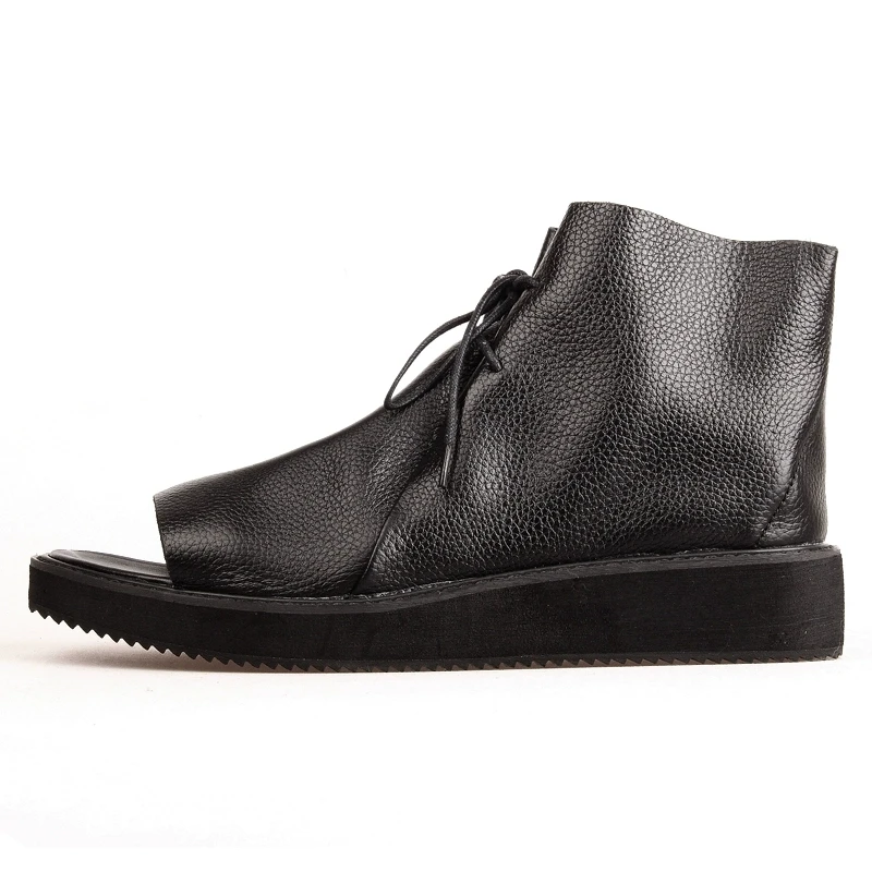 

Мужские персонализированные высокие римские туфли, летние кожаные модные корейские сандалии на платформе в британском стиле в стиле ретро