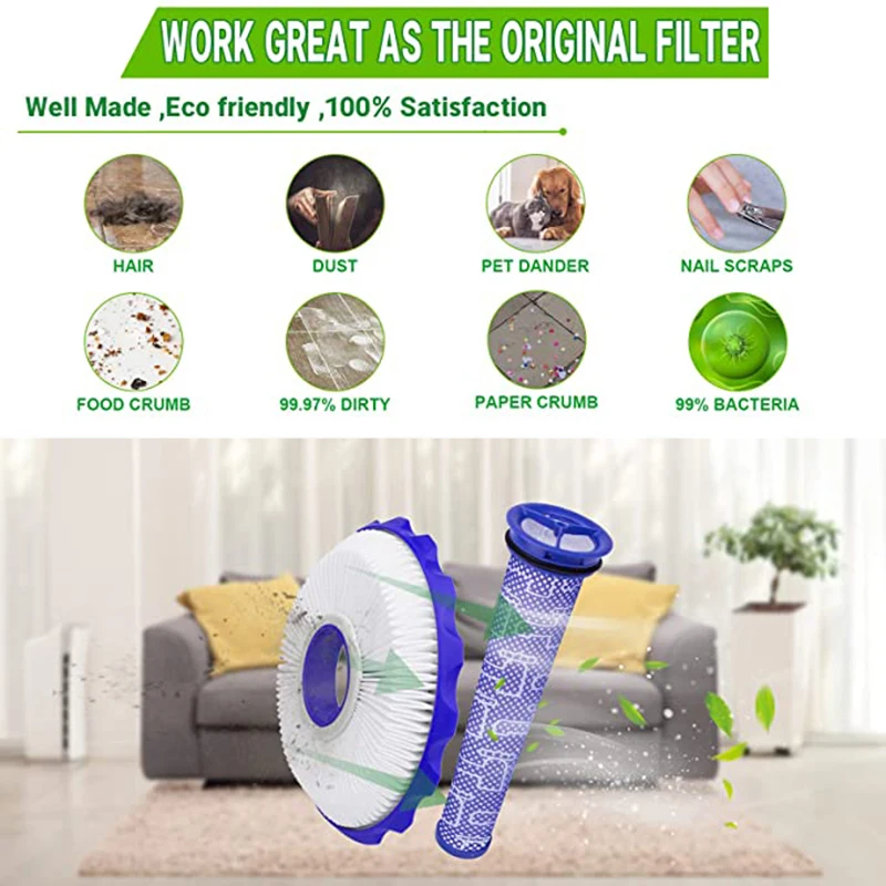 مرشحات HEPA Post Pre Motor لجزء المكنسة الكهربائية Dyson DC40 Animal Total Clean 923587 -02 922676 -01 مكنسة كهربائية متعددة الأرضيات