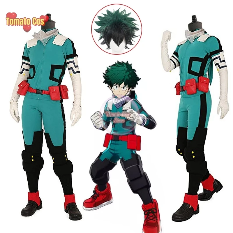 New Midoriya Izuku Deku Battle Cosplay Costume Anime My Hero Academia Cosplay Unisex Jumpsuit Set For Halloween