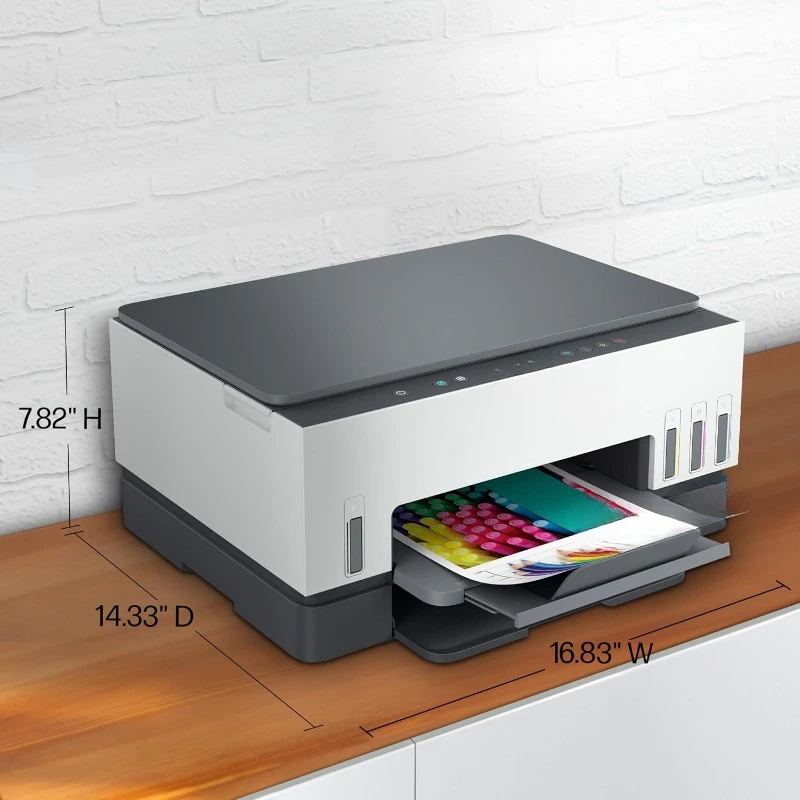 Wireless Cartridge-Free all in one printer, this ink -tank printer comes with up to 2 years of ink included, with mobile print