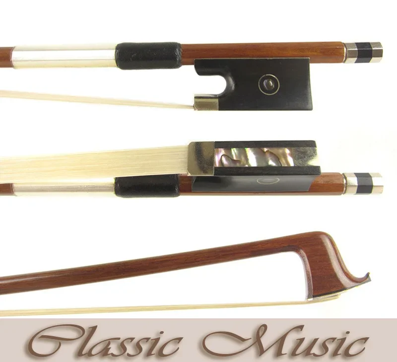 SILVER Pernambuco Violin Bow with Crafted Silver Tip(4/4), Good Mongolian Horse Hair Hot Sell.