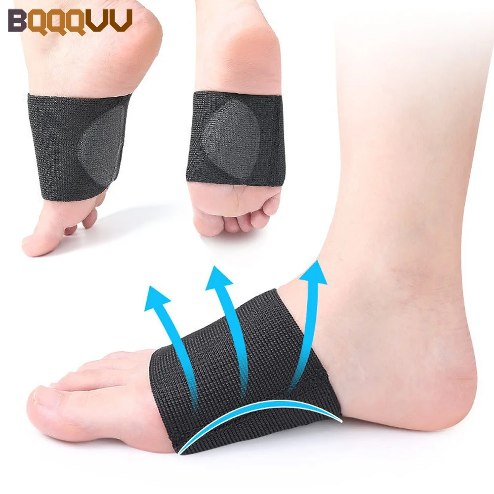1Pair Compression Arch Support Sleeves, Inside Metatarsal Compression Arch Support Brace Cushioned Gel Foot Sleeve for Flat Foot