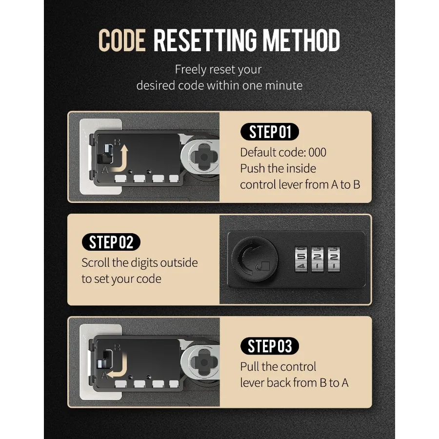 20 Position Key Cabinet with Combination Lock Resettable Black Digital Security Storage Box for Home Office or Garage Use Featu