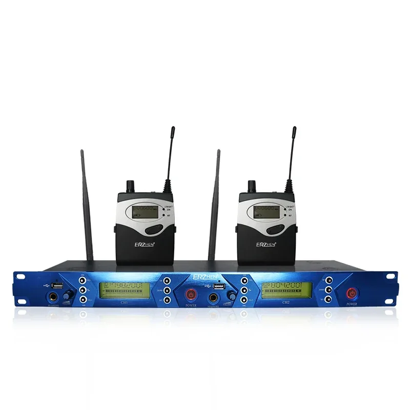 ERZHEN EM5012 نظام مراقبة داخل الأذن لاسلكي متعدد الارسال جهاز مراقبة لاسلكي داخل الأذن احترافي لأداء المسرح