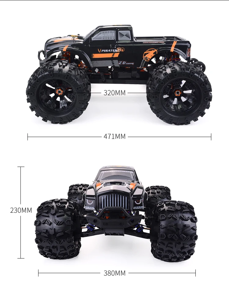 ZD Racing 1/8 Rc Car MT8 90km/H Electric 4WD Truck Off-Road Racing High-Speed Remote Control Model Car Rc Cars for Adults