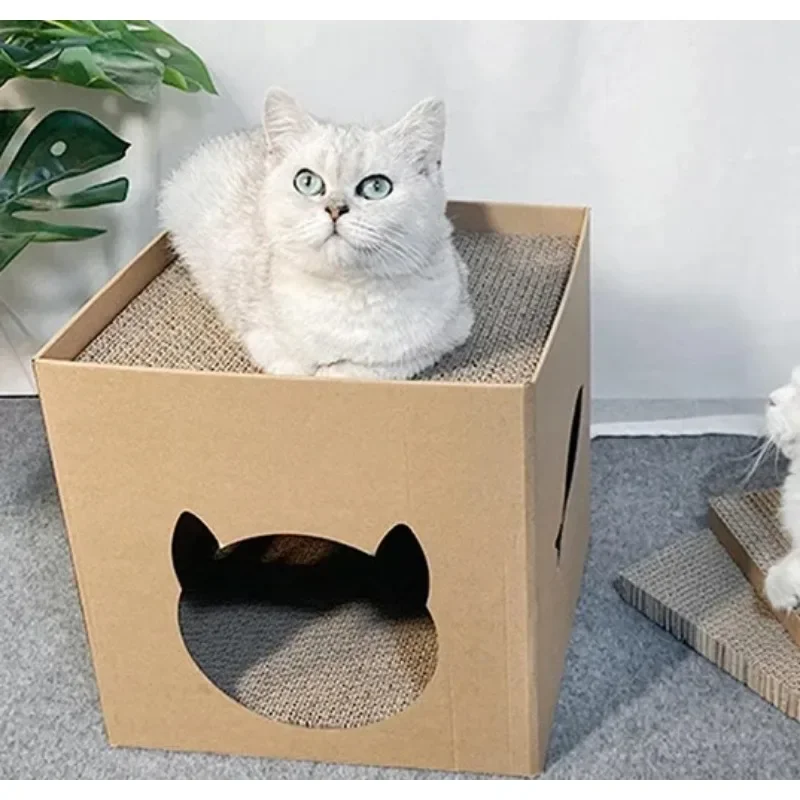 

Foldable upper and lower bunks high-density corrugated large space cat nest grab-resistant and wear-resistant cat supplies