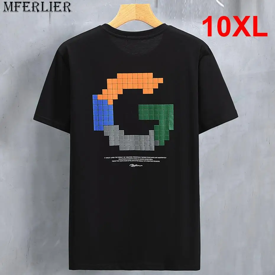 

Summer T-shirt Men Fashion Print Tshirt Summer Tops Tees Plus Size 10XL Short Sleeve T Shirts Male Big Size 10XL