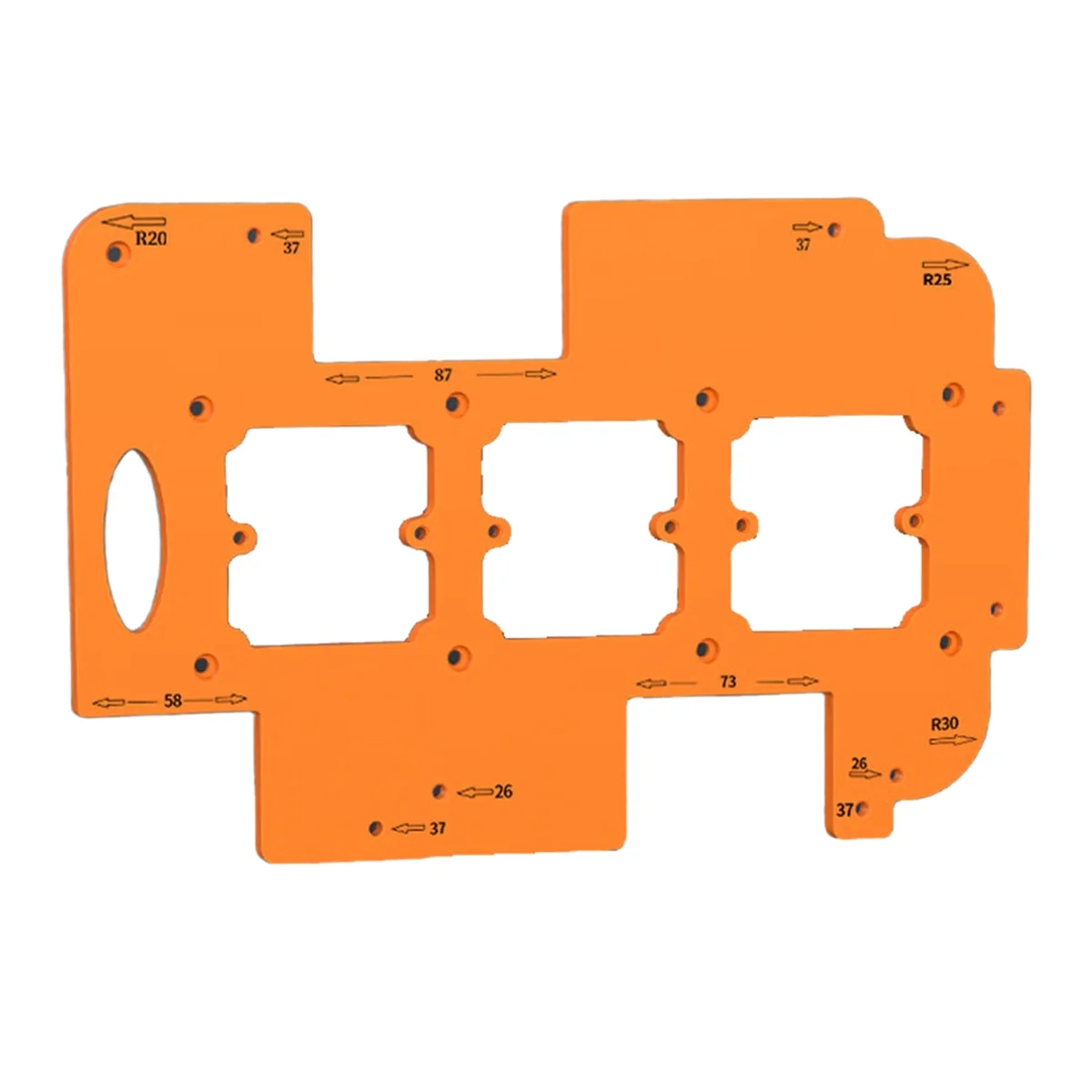 BAAQ アーク半径トリミングワードローブ埋め込みハンドルなしスロッティングスイッチングソケット穴あけ穴ロケータ開口部テンプレート