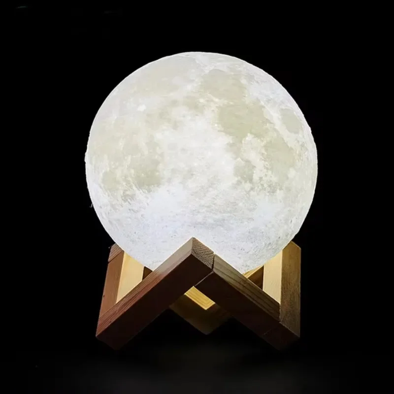 Lámpara de luna 3D, luz LED nocturna alimentada por batería con soporte, lámpara estrellada, regalo de cumpleaños para niños, decoración para amigos, dormitorio, sala de estar