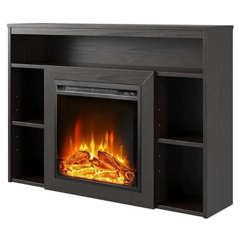 Electric Fireplace Mantel with Adjustable Shelves Realistic Flame Effect Easy Assembly Heat up to 400 sq.ft.