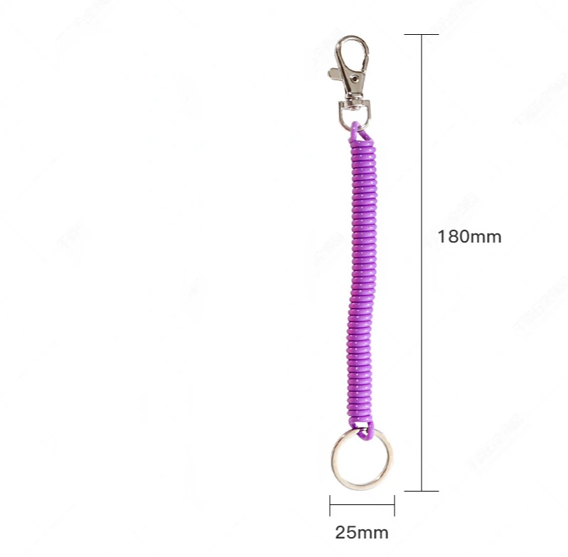 1pcs 180mm Plastic spring rope key chain mobile phone bag accessories lanyard color anti-loss elastic rope key chain