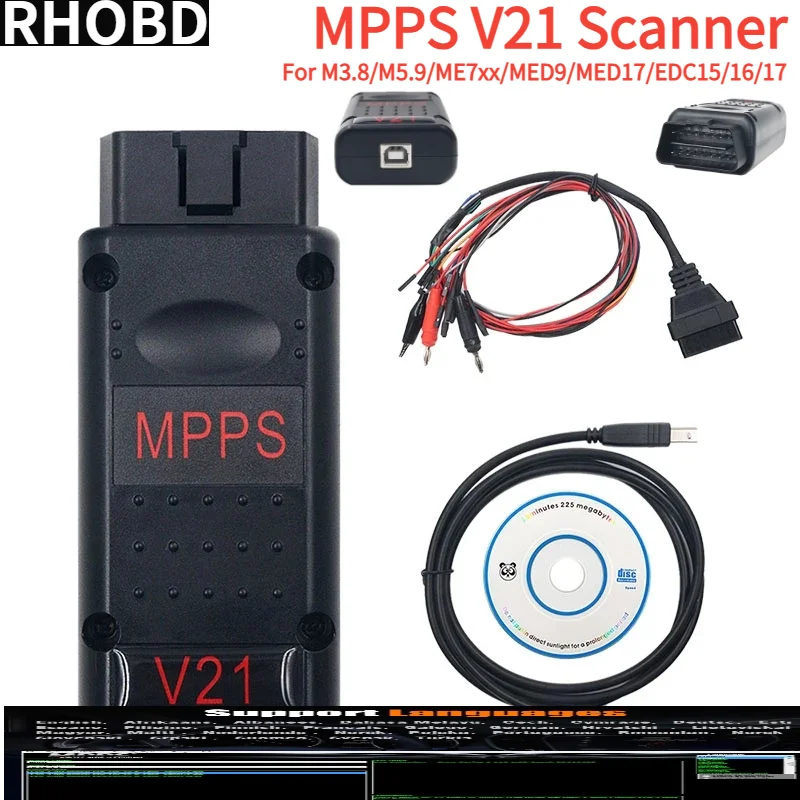 

HOT MPPS V21 MAIN+TRICORE+MULTIBOOT with Breakout Tricore Cable for M3.8/M5.9/ME7xx/MED9/MED17/EDC15/16/17 OBD2 Scanner Tool