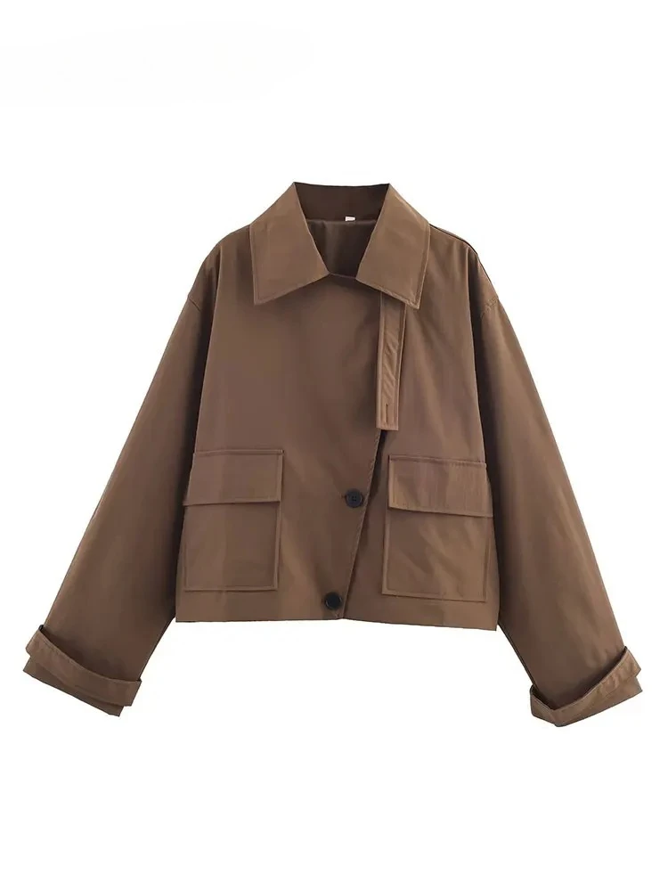

Women New Vintage Casual Jackets Solid Single-breasted Pocket Long Sleeve Coats New Fashion Autumn Winter Outwears