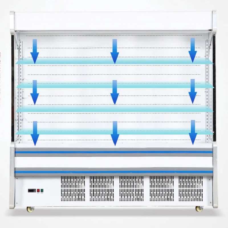 MUXUE Supermarket Air Curtain Cabinet Fridge Display Cooler Display Open Chiller For Vegetable Fruit Milk MX-FMG1500F-C