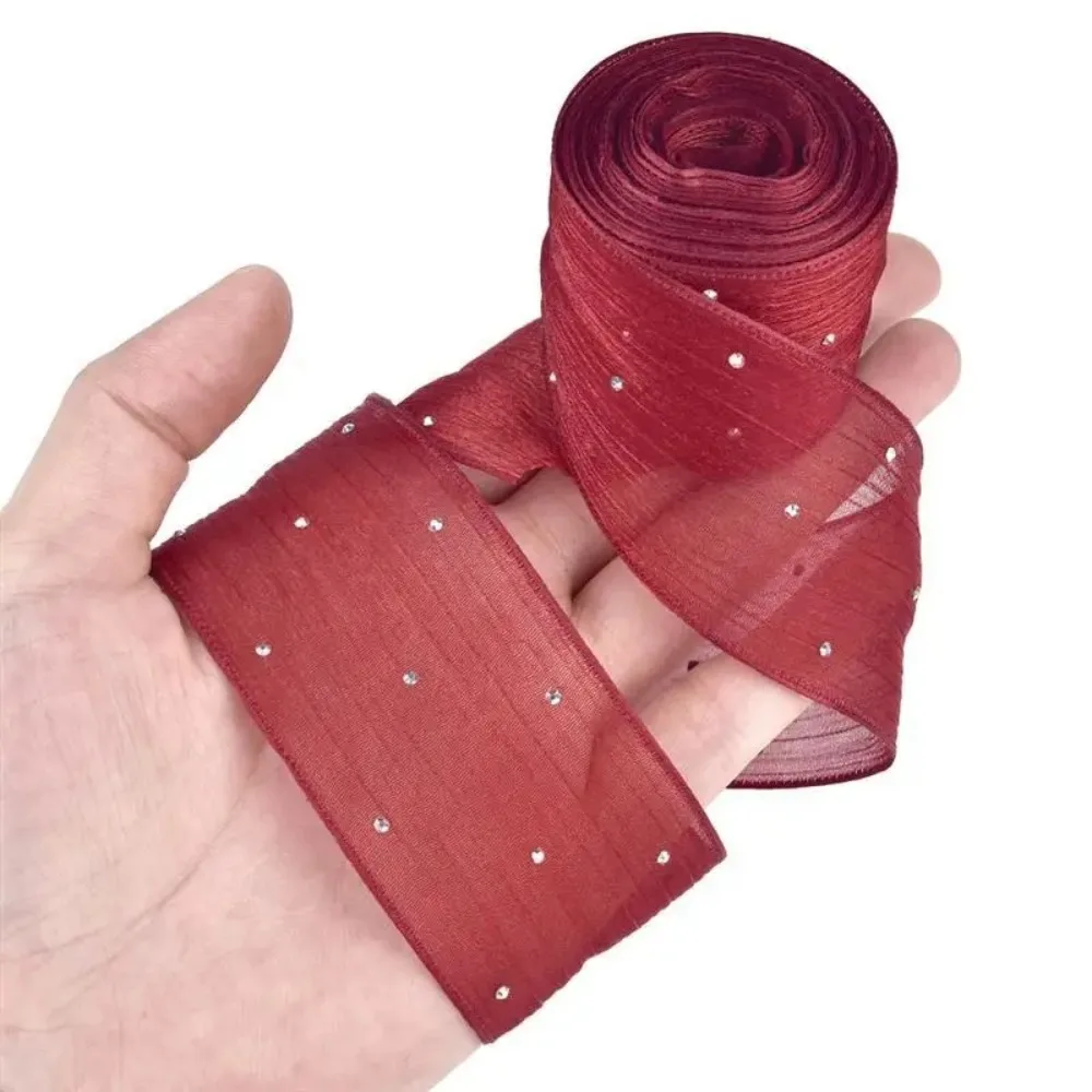 

5 Meters/pack Bubble Pleated Tape 4cm Gift Wrapping Bouquets Gifts Packaging Material Diamond Mesh Organza Ribbon
