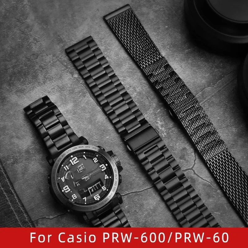 الفولاذ المقاوم للصدأ الصلبة لسلسلة كاسيو PROTREK PRW-600/PRW-60/PRW-50/70 30 حزام رجالي سريع الإصدار 23 مم