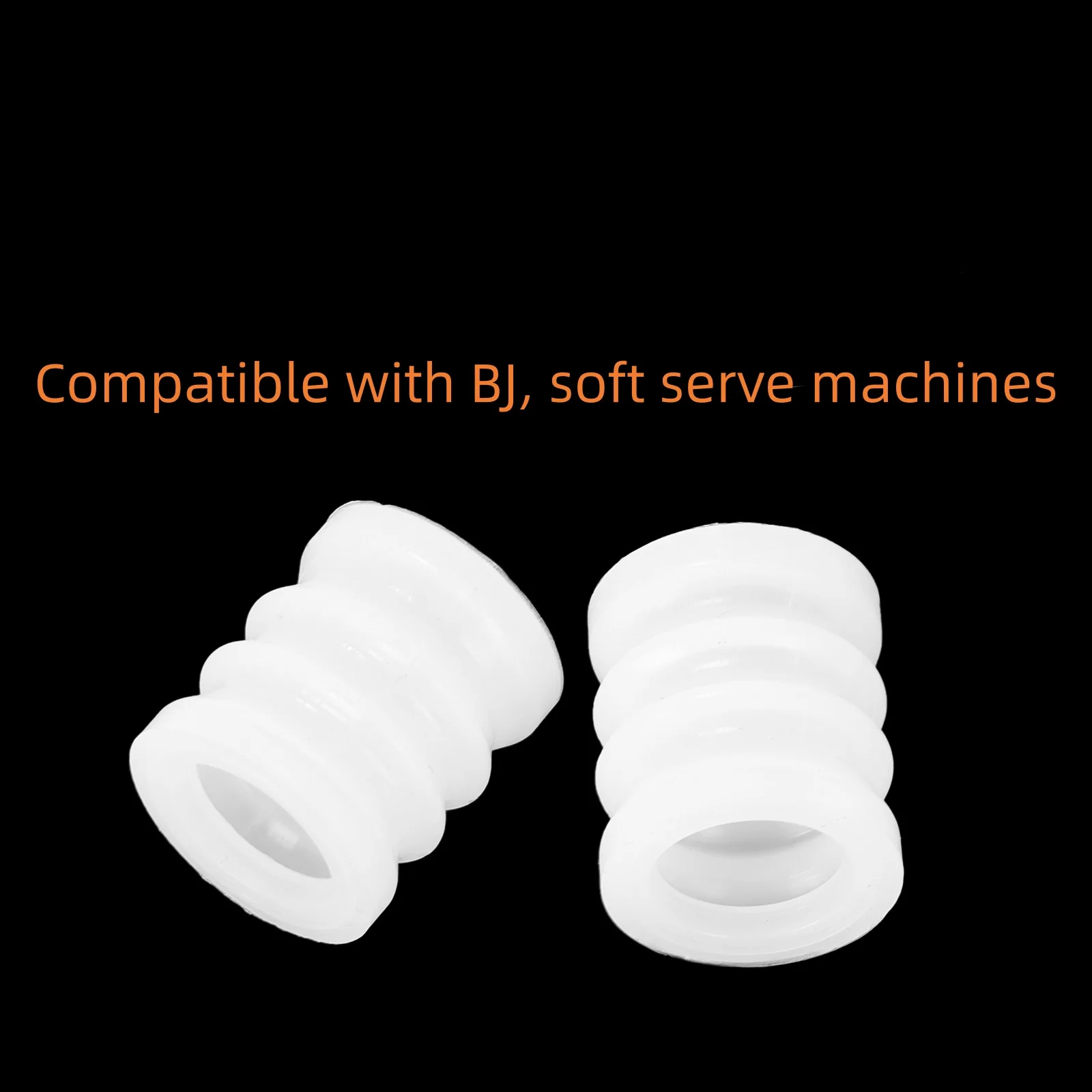 Ruimou 2Pcs White Corrugated Silicone Seal Tubes 36x32mm Compatible With Ice Cream Makers/Soft Serve Machines