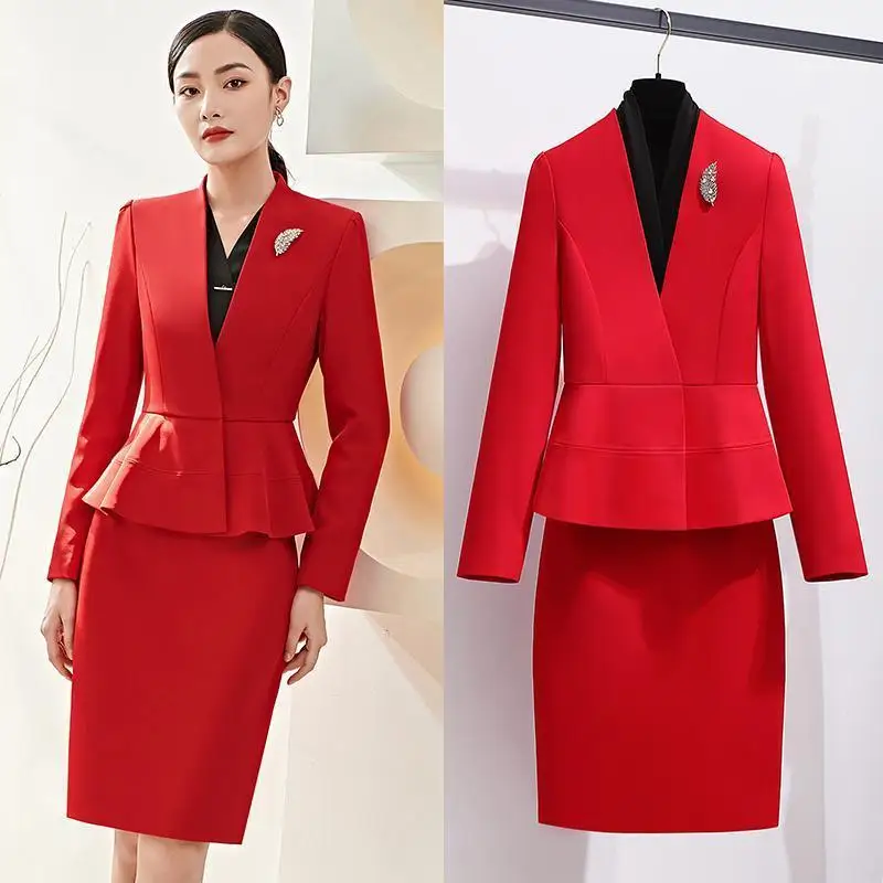 Formal Blazers Femininos for Women Professional Office Work Wear Autumn Winter OL Styles Career Interview Outfits Skirt Suits