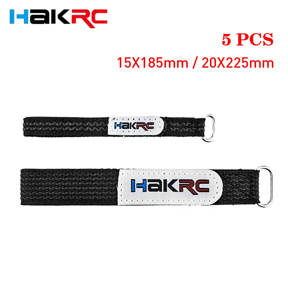 5PCS 15X185mm / 20X255mm HAKRC Magic Sticker Tape Nylon Lipo Battery Strap Reusable Cable Tie Wrap for FPV RC Battery