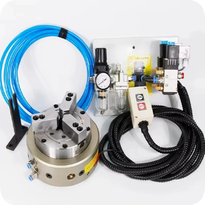 BK130SQ Three Jaw Pneumatic Chuck Through-hole Automated Lathe Fxture Chuck for CNC Lathe Machine 4