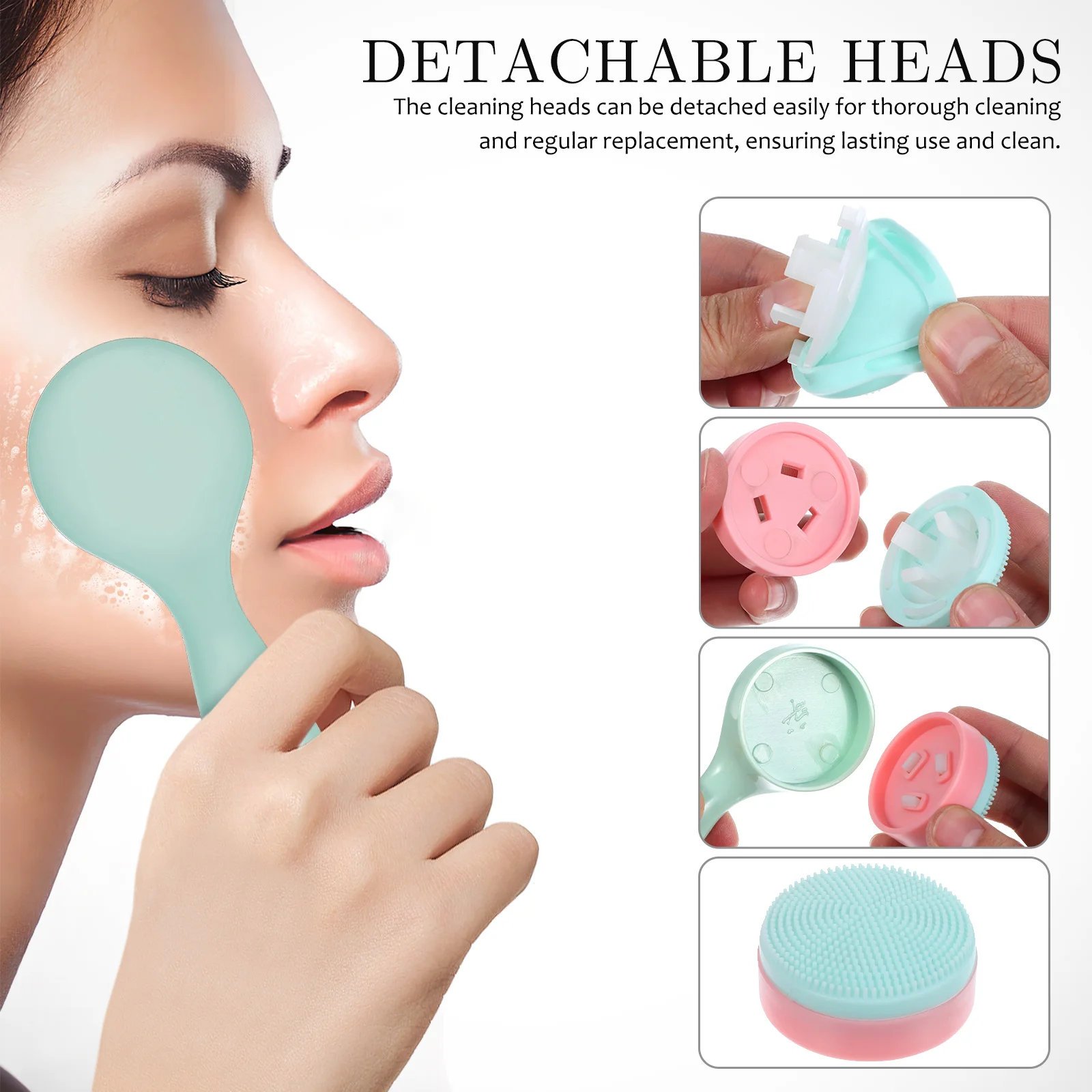 3 Pcs Body Scrub Face Cleansing Brush Manual Facial Cleaner Scrubber Skin Care Tools Silicone Exfoliating