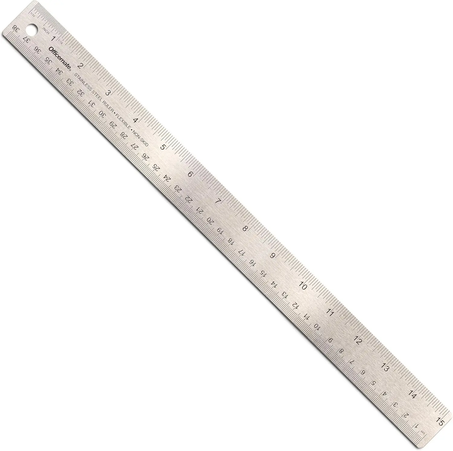 

Stainless Steel Ruler 15 Inch with Cork Backing, Metric & Inches, Non-Slip for School Office Home