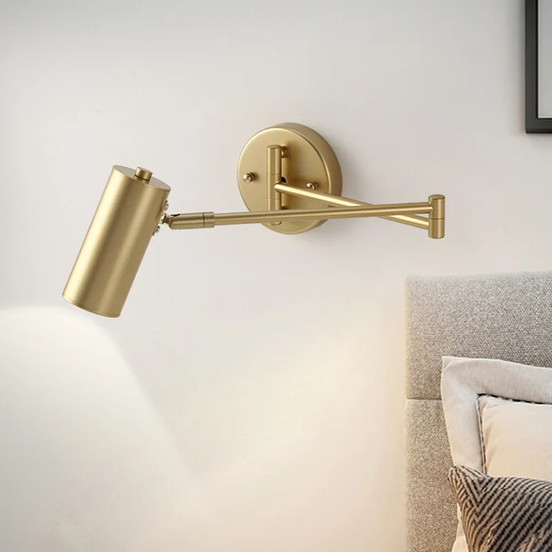 

Nordic Minimalist Rotatable Bedroom Bedside Lamp Modern Creative Living Room and Study Retractable Folding Arm Wall Lamp