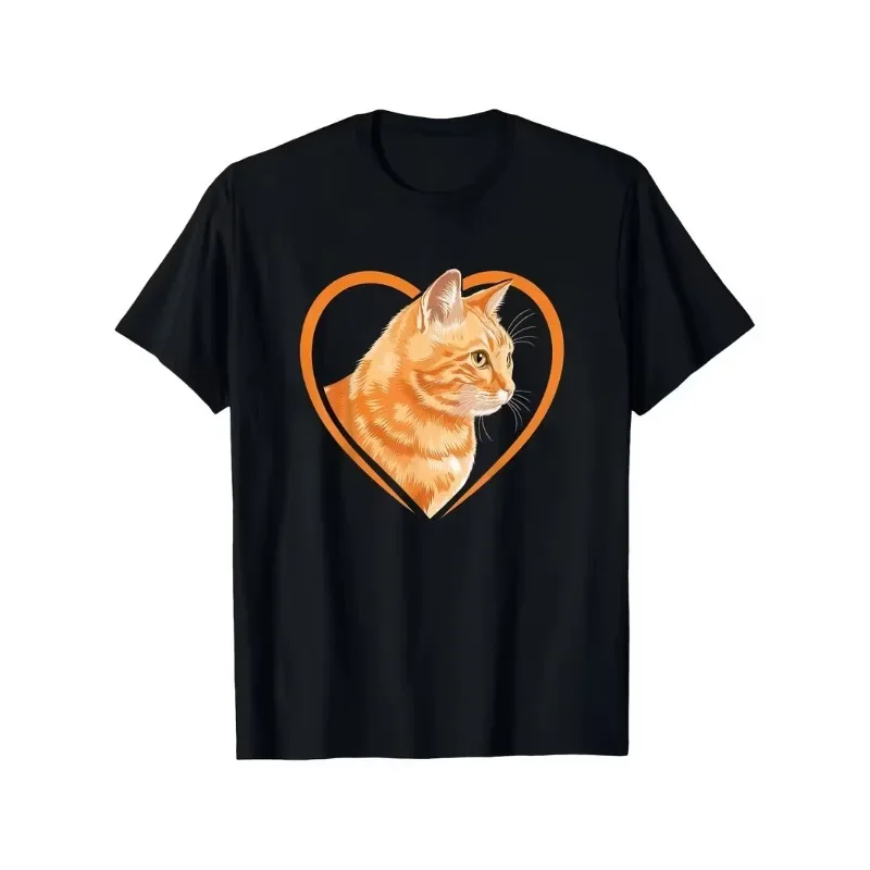 Funny Letter Bread Cat Graphic Print Unisex T-shirt Men Women Crew Neck Short Sleeve Cute Orange Cat Daily Casual Top