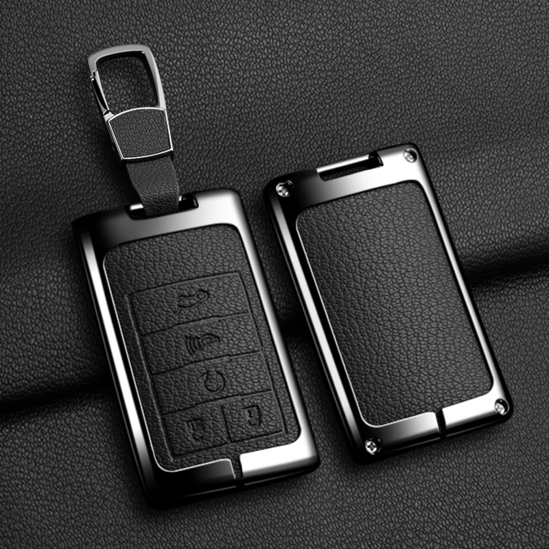 Metal Car Key Case Fob Cover For Cadillac DTS SLS SRX XLS STS Escalade CTS ATS 28T CTSV XTS For Chevrolet C7 Corvette Keychain