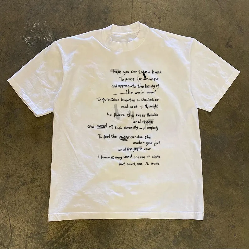 Loose Fit Cotton T-Shirt Unisex Short Sleeve Retro Style Breathable Pure Cotton Double Thread Miao Story 3A260g for Couples