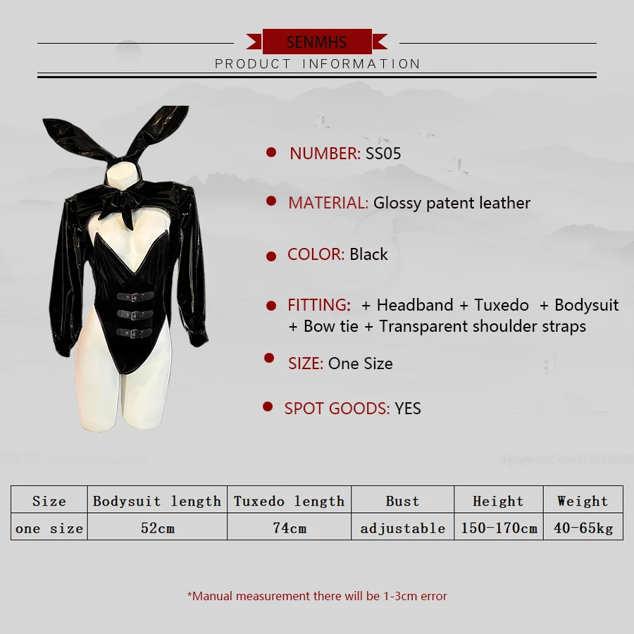 مثير الأصلي جديد مثير الأرنب فتاة تأثيري حلي جلدية ارتداءها مطاطا أنيمي خادمة الملابس ملهى ليلي حفلة الهالوين البدلة #6