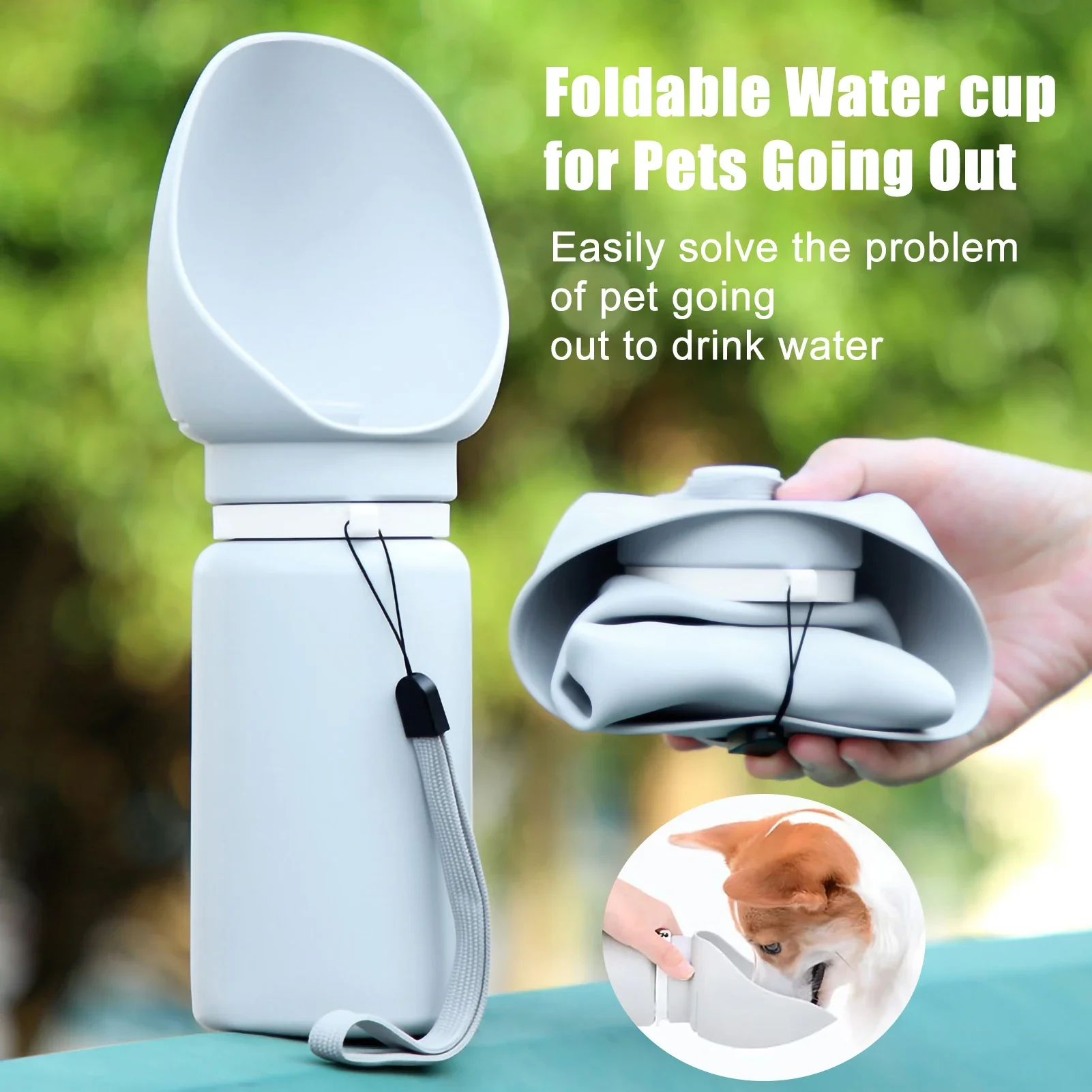 550Ml Folding Pet Outdoor Walking Cup Outdoor Walking Cup Portable Travel Water Bottle Puppy Cat Water Dispenser Cup Supplies