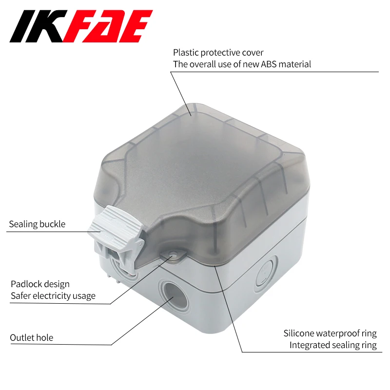 86 TYPE Deeper Models IP66 Waterproof Socket Box Hard Flame Retardant Housing Home Charging Case For Easy Installation