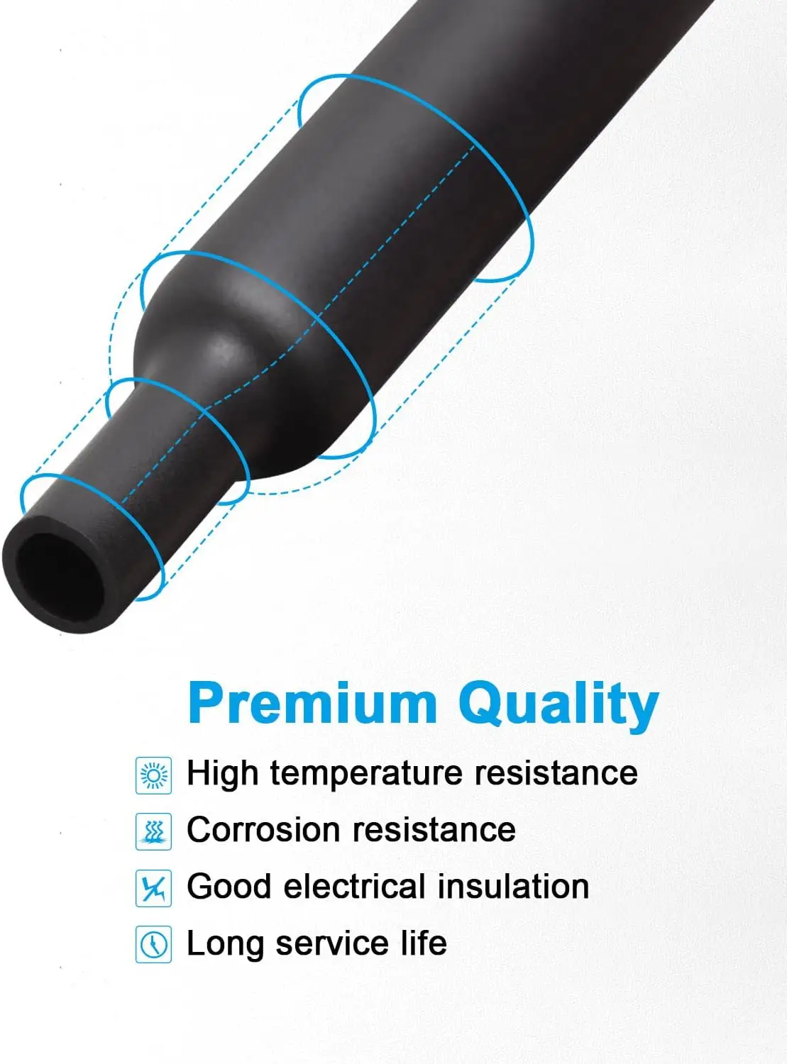 

650pcs Heat Shrink Tubing Black Heat Shrink Tube Wire Shrink Wrap Shrinkage Ratio 2:1 Electrical Cable Wire Kit Set Long Lasting