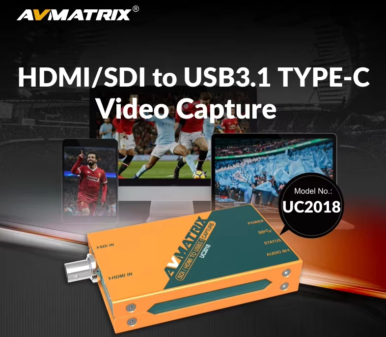 AVMATRIX-SDI HDMI para USB3.1Gen 1 Capture Card para Livestreaming, UC2018