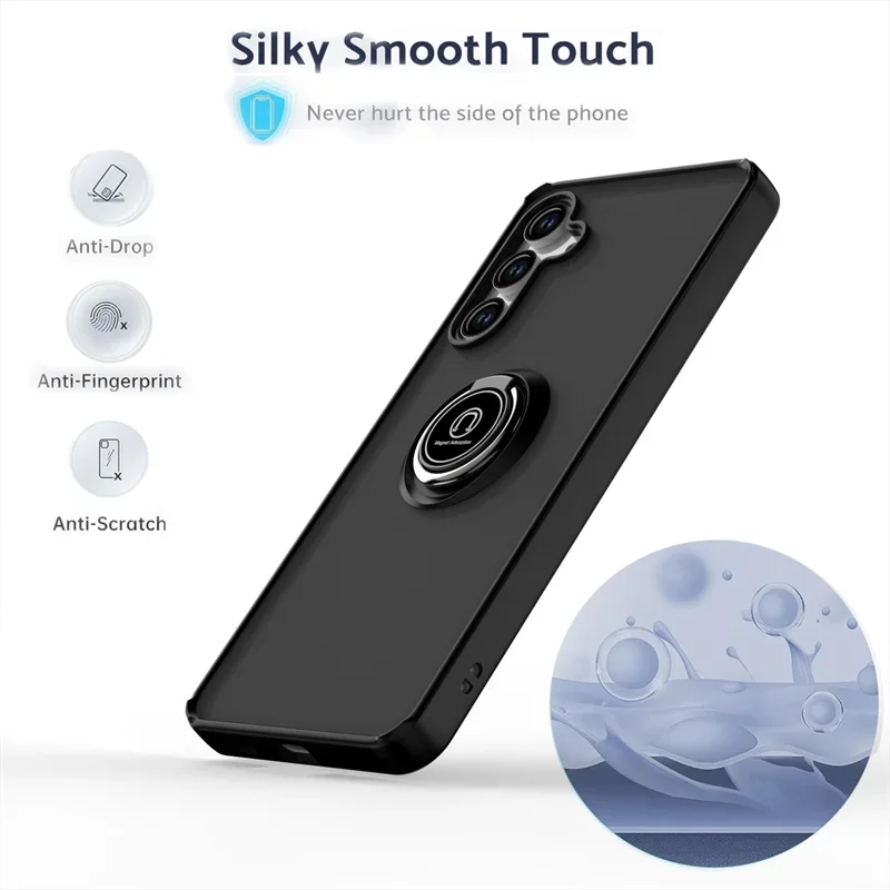 Para Samsung Galaxy M55 5G funda a prueba de golpes armadura transparente funda de teléfono para SamsungM55 M 55 2024 anillo magnético soporte contraportada