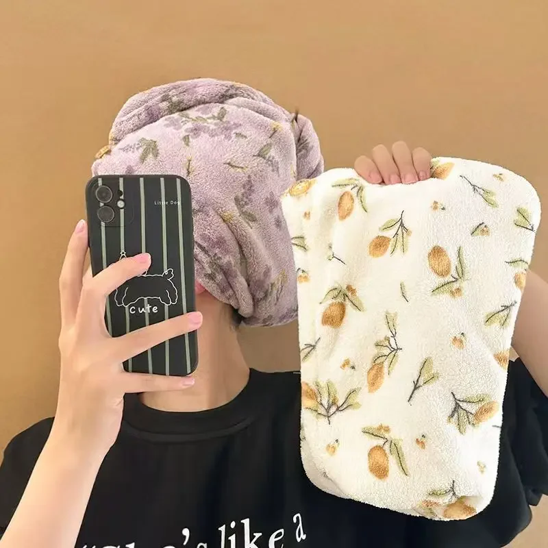 Quickly Dry Hair Hat Super Absorbent Soft Bathroom Women Head Towels Girls Cute Hair Towel Hair Dry Wrap Bonnets