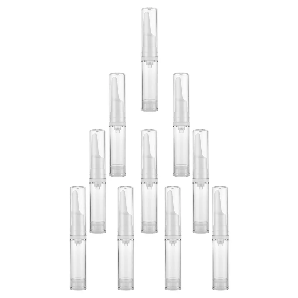 10 قطعة زجاجات كريم العين موزعات مضخة بلاستيكية بدون هواء شفافة 5 مللي حاويات تخزين مقاومة للتسرب للسفر