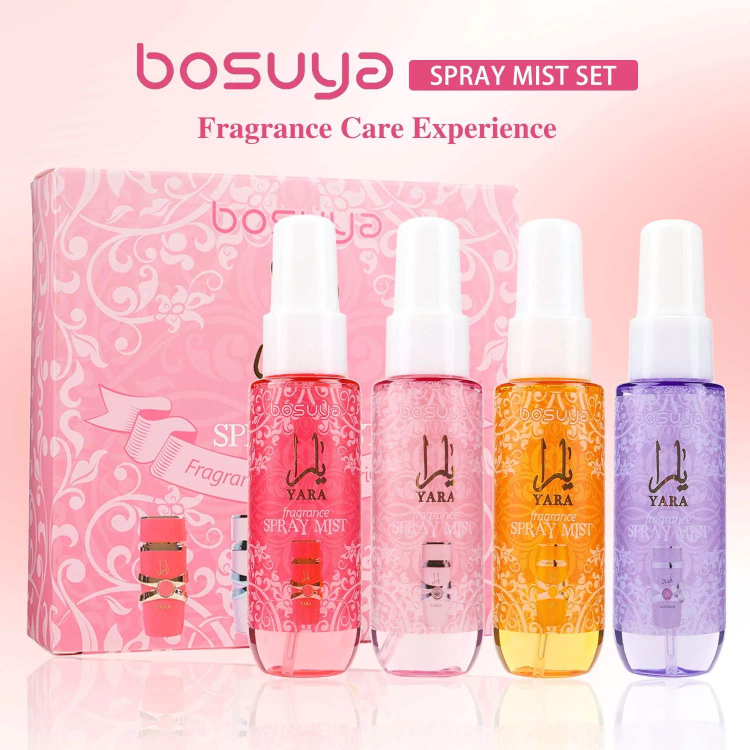4-Piece Flower Fragrance Spray Set, Lasting Fragrance, Fresh and Clean, Small and Portable, Suitable for Daily and Dating Use